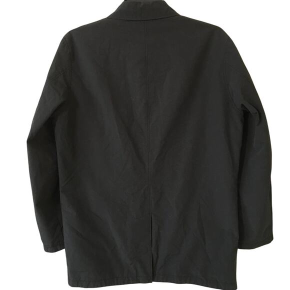 Allan Clark 50 Lightweight Hidden Button Up Blk Jacket Exterior Interior Pockets - Picture 2 of 9